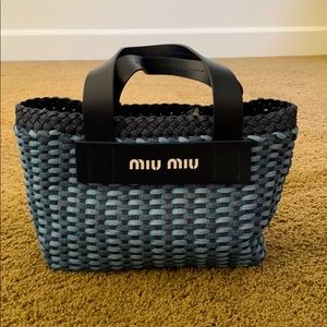 Miu Miu Blue Basket Tote